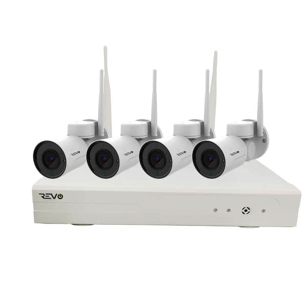 Revo Wireless HD 4Channel 1TB SMART NVR Surveillance System with 4 HD