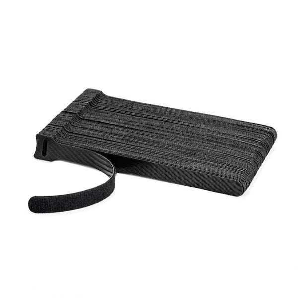 Lukyamzn 80-Piece Reusable 6 in. Cable Ties Cord Organizer Black Multi-purpose Hook Loop Cable Management Wire Ties