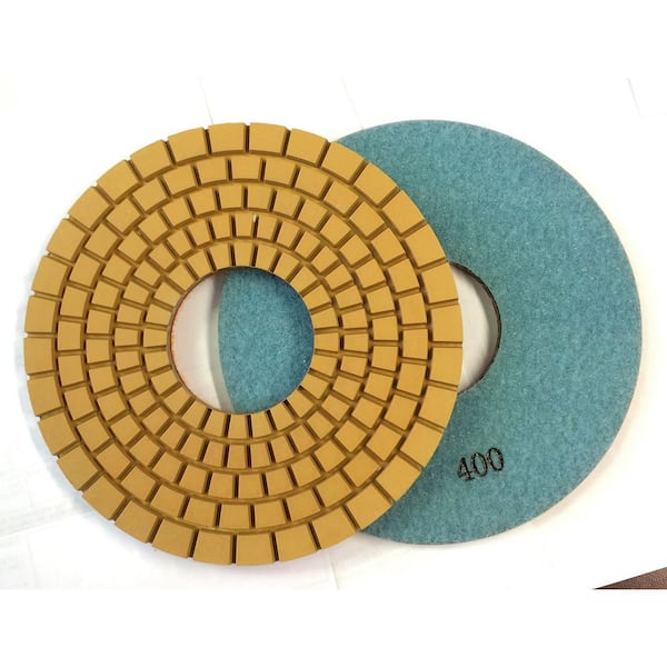 Unbranded Con-Shine 7 in. Dry/Wet Diamond Polishing Pads Grit 400 Grit