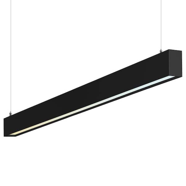 4 ft. Integrated LED Linkable Linear Light, 3CCT, 30/40/50W, Up to 5750LM, Dimmable, Damp Rated, DLC Listed, Black