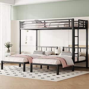 Detachable Style Black Twin/Twin XL over Twin and Twin Metal Triple Bunk Bed