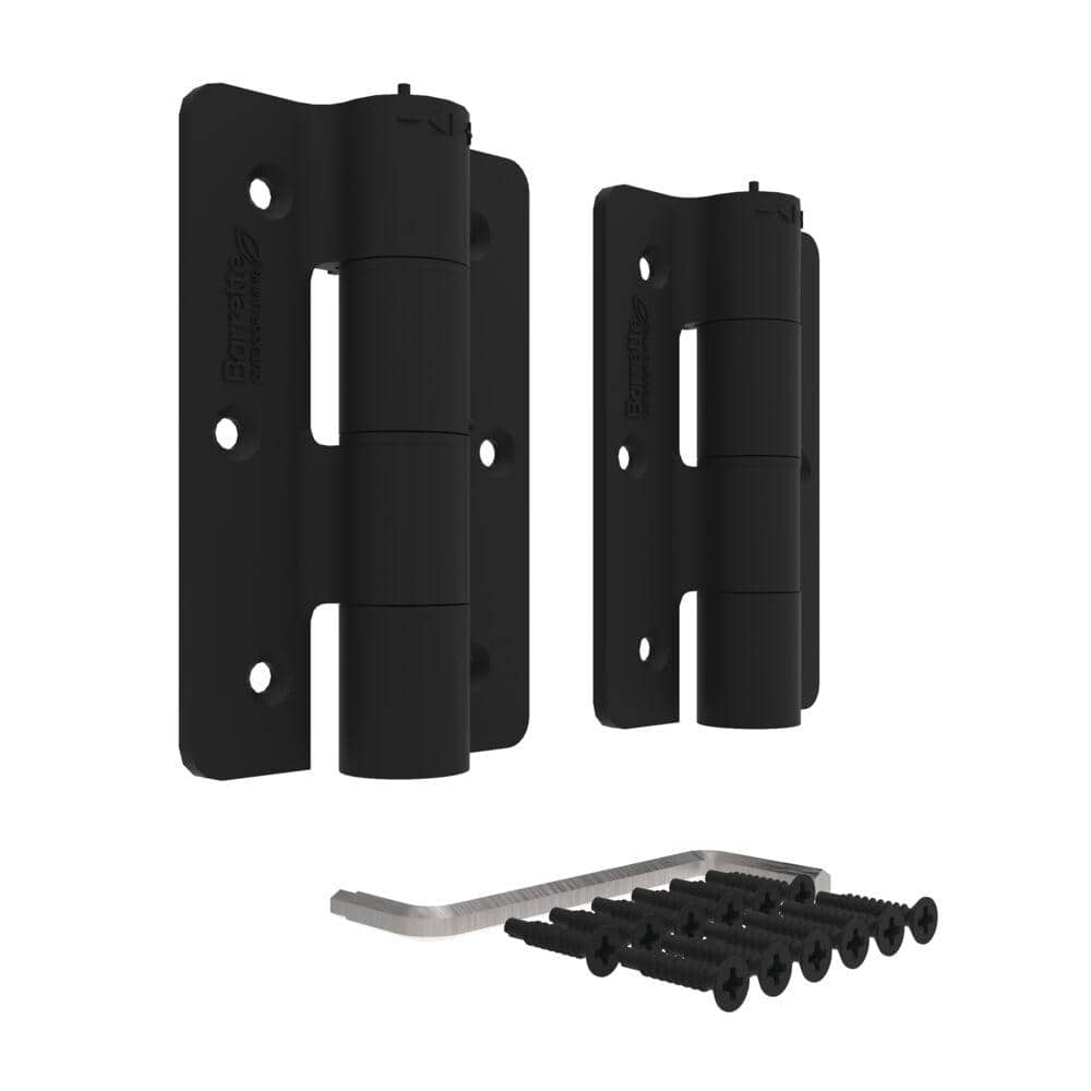 Matte Black Self-Closing Butterfly Gate Hinges with Screws