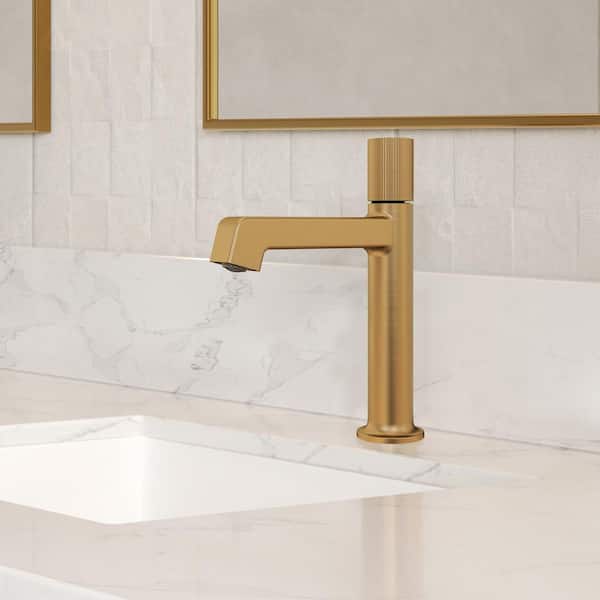GRANDJOY 1-Handle Modern Linear Single Hole Bathroom Sink Faucet