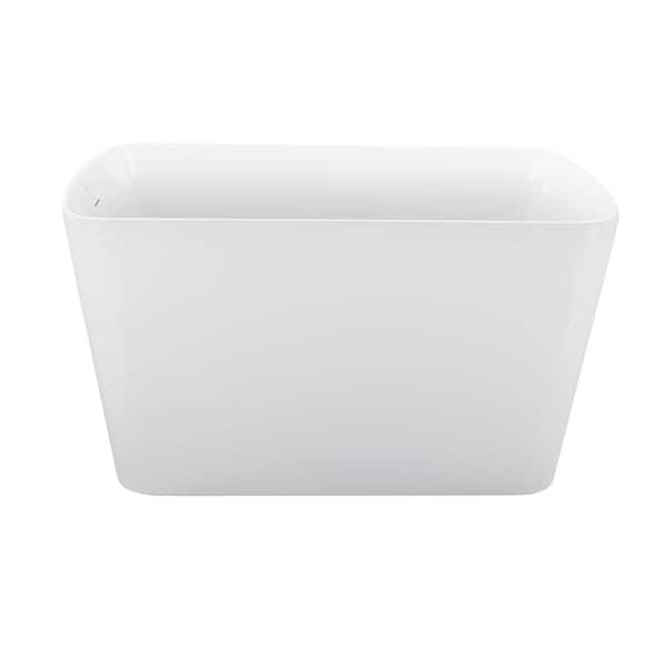 47 in. x 27 in Freestanding Soaking Bathtub Stand Alone Flatbottom Acrylic SPA Tub with Center Drain in White