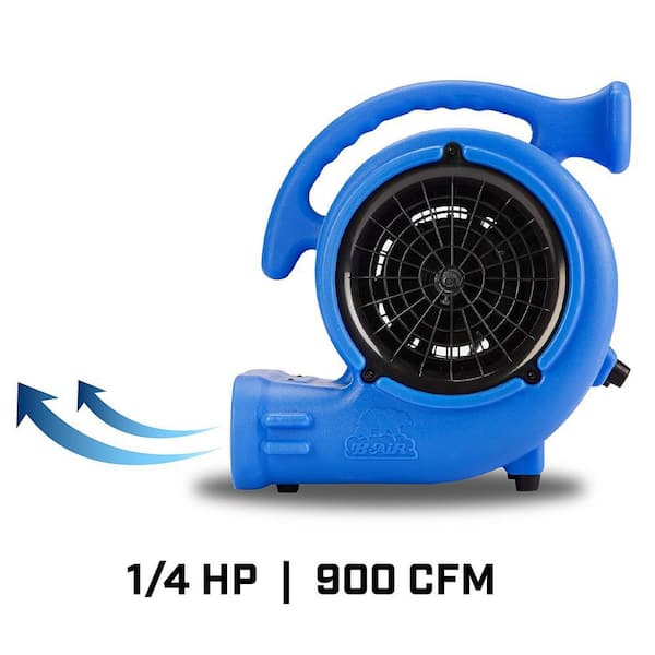 1/4 HP Air Mover Blower Fan for Water Damage Restoration Carpet Dryer Floor Home and Plumbing Use in Blue