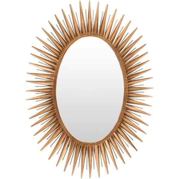 Livabliss Large Rectangle Gold Art Deco Mirror (42 in. H x 30 in. W)