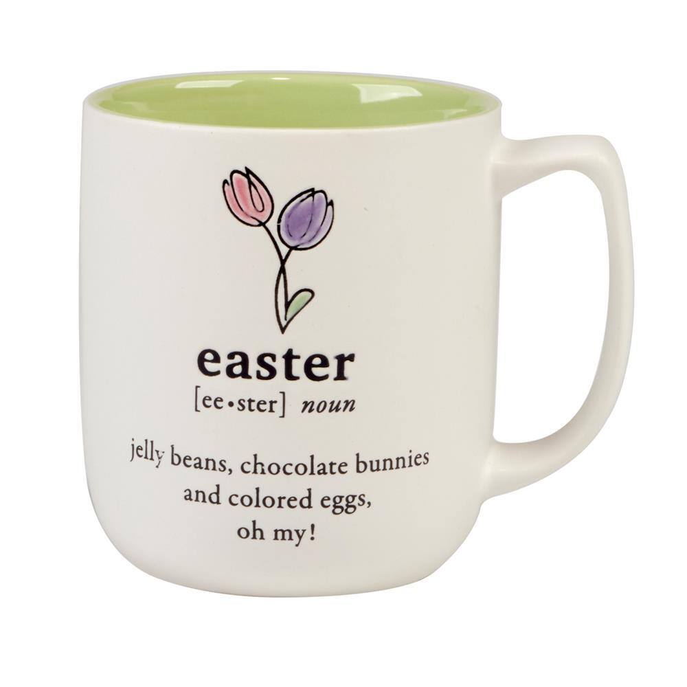 Easter Fun Pink and Green Ceramic Mug Set