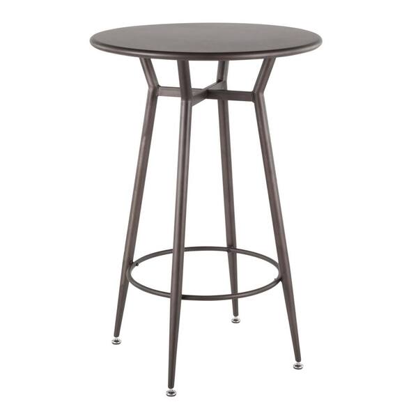 Lumisource Clara Industrial Round Antique Metal Bar Table