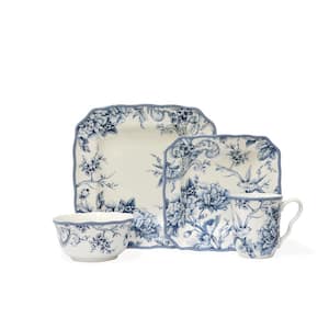Adelaide 16-Piece Blue and White Dinnerware Set