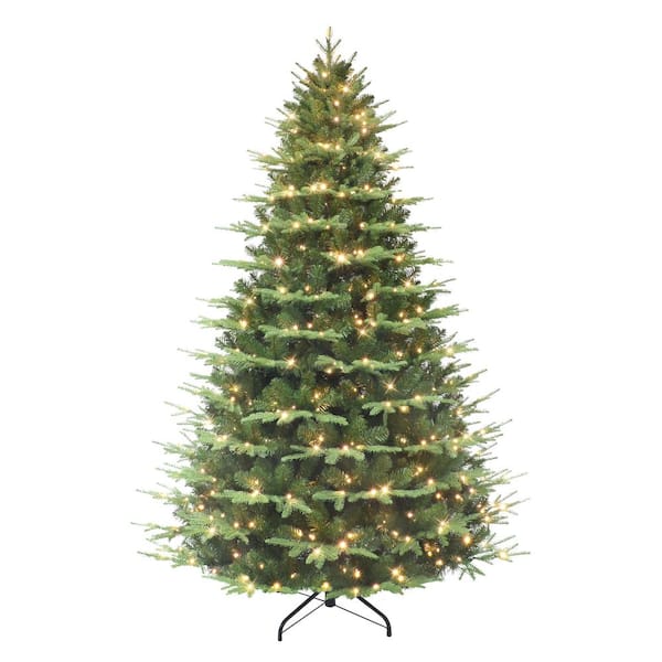 7.5 ft. Prelit Alaskan Winter Fir Artificial Christmas Tree with Dual-Color LED Lights