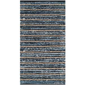 Cape Cod Blue/Natural Doormat 2 ft. x 4 ft. Striped Area Rug