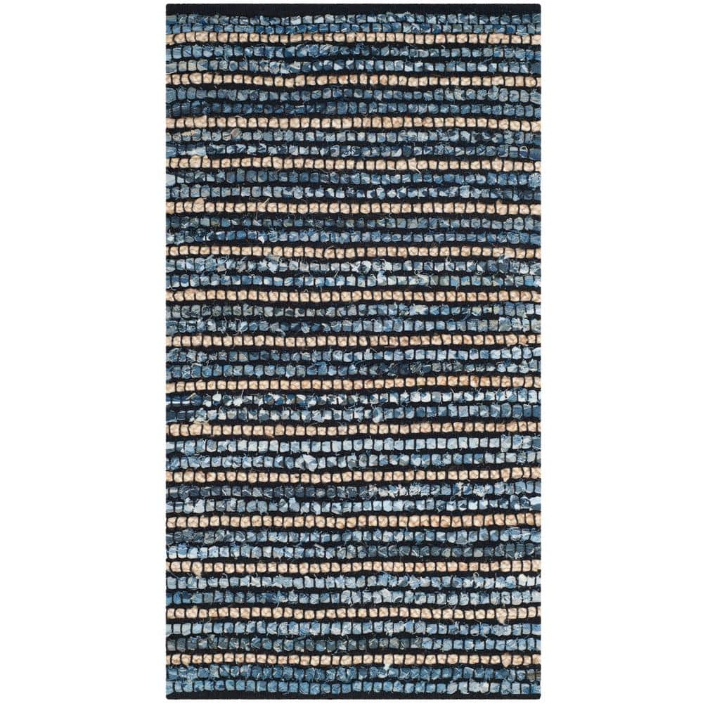 Cape Cod Blue and Natural Handwoven Cotton Area Rug