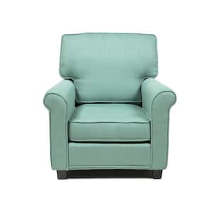 Delphine Blue Contemporary Padded Linen Arm Chair