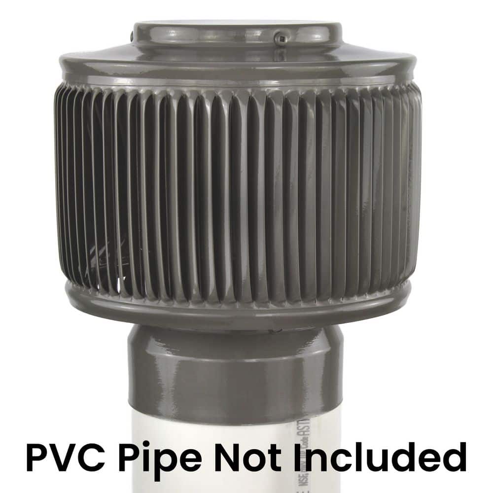 Active Ventilation 4 in. D Weatherwood Aura PVC Static Roof Vent
