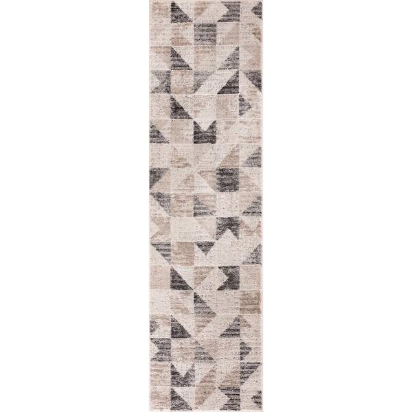 Concord Global Trading Geo Harmony Brown 2 ft. x 7 ft. Contemporary Runner Rug