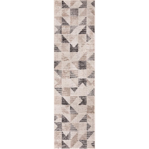 Concord Global Trading Geo Harmony Brown 3 ft. x 9 ft. Contemporary Runner Rug