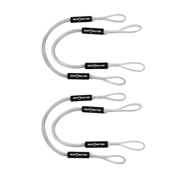 Extreme Max BoatTector Bungee Dock Line Value 4-Pack - 4 ft., White