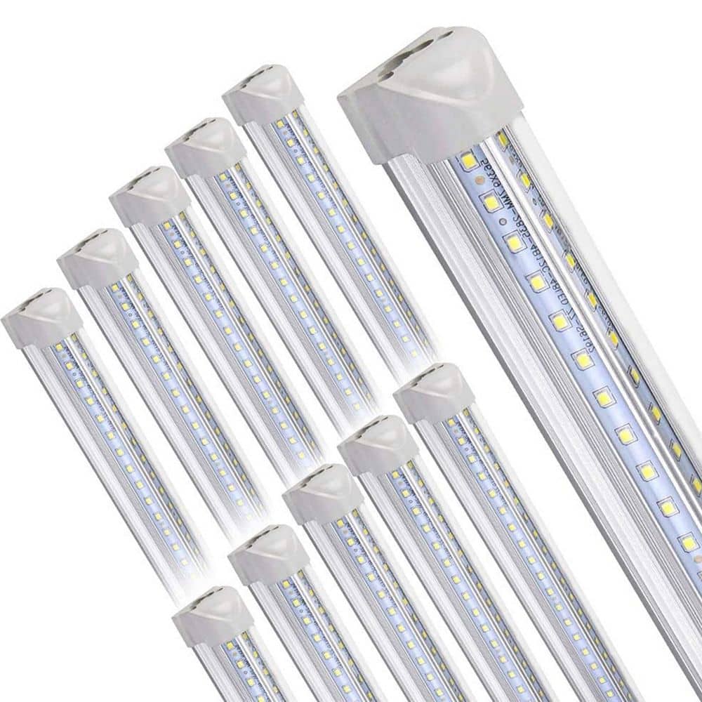 10-Pack 8 ft. 750-Watt Equivalent T8 LED White Shop Light, 6500K Linkable Shop Light for Garage, Workshop, Plug and Play price history on PriceWatchPro