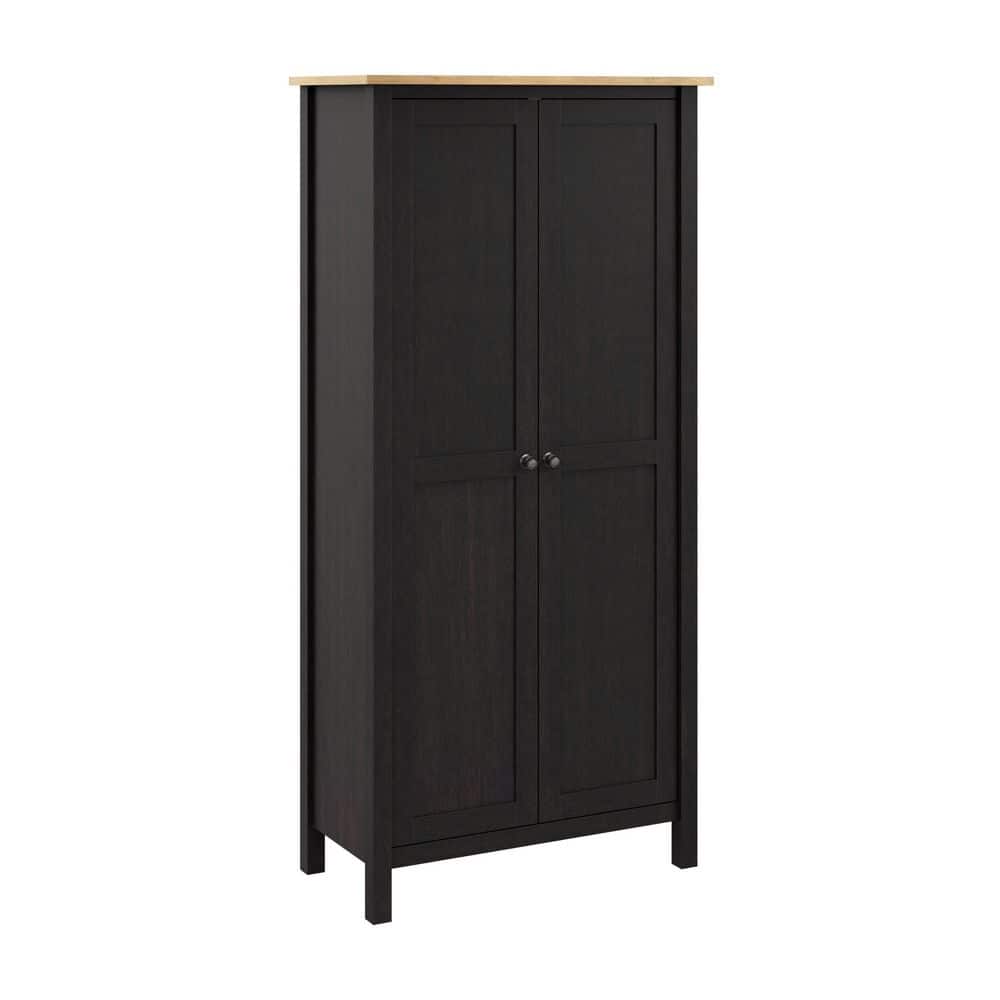 Mayfield Vintage Black/Reclaimed Pine 65.94 in. Accent Storage Cabinet with Doors