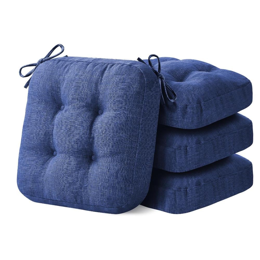 16.5 in x 16.5 in Dining Chair Cushions Set of 4 Navy Blue Memory Foam Tufted Indoor Seat Pads price history on PriceWatchPro