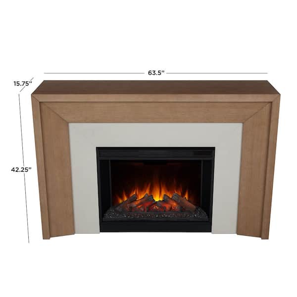 Real Flame Brooks 64 in. Freestanding Grand Electric Fireplace in
