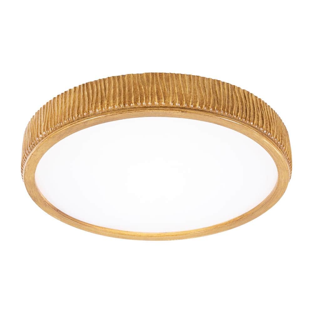 20.47 in. Wood Color Modern Round Flush Mount Ceiling Light with Acrylic Shade and Integrated LED price history on PriceWatchPro