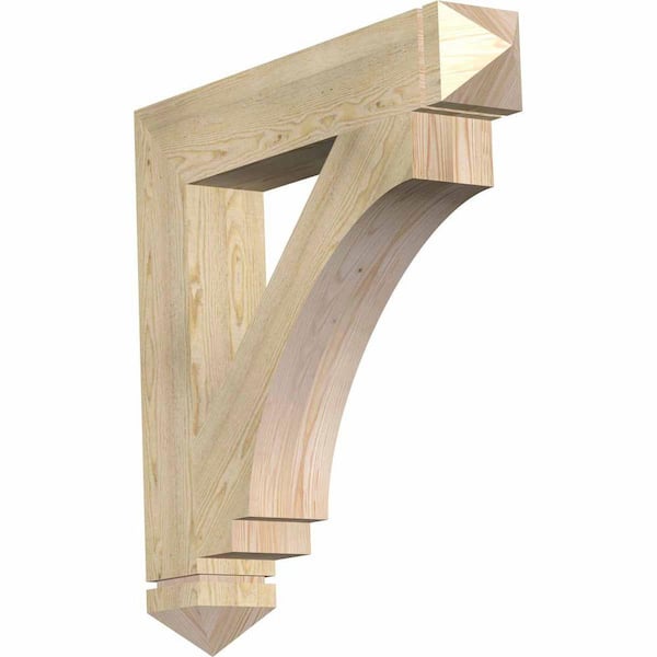 Ekena Millwork 6 in. x 36 in. x 36 in. Douglas Fir Imperial Arts and Crafts Rough Sawn Bracket