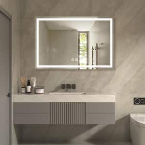 60 in. W x 40 in. H Rectangular Frameless LED Light with 3 Color and Anti-Fog Wall Mounted Bathroom Vanity Mirror
