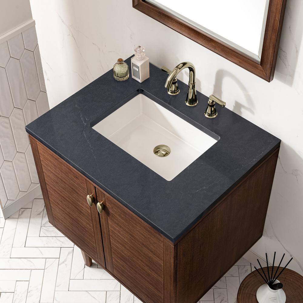 Amberly 30" Walnut Single Bathroom Vanity Base
