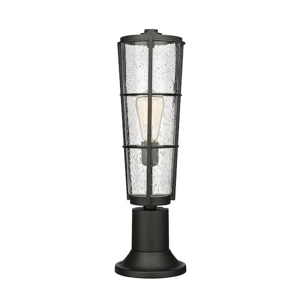 Unbranded Helix 22 in. 1-Light Black Aluminum Hardwired Outdoor Weather Resistant Pier Mount Light with No Bulb Included