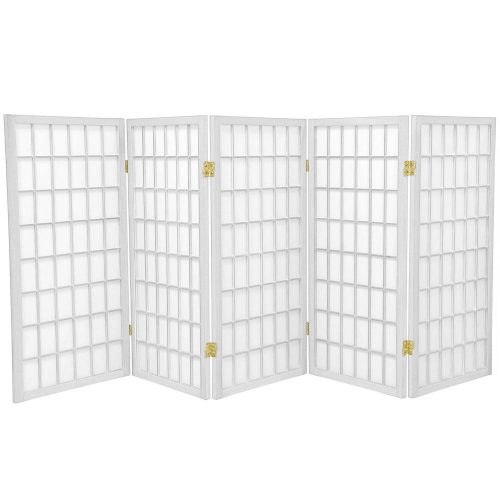 Room Divider 3 Panel White Wood Oriental Shoji Screen 