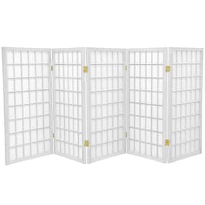 3 ft. Short Window Pane Shoji Screen - White - 5 Panels