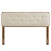 MODWAY Collins Tufted in Walnut Beige Twin Fabric and Wood Headboard ...