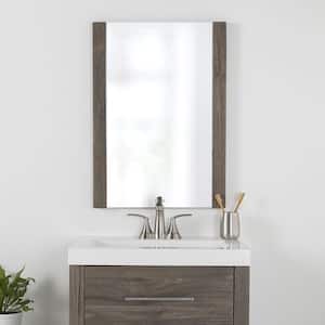 20 in. W x 28 in. H Rectangular Wood Framed Wall Bathroom Vanity Mirror in Vintage Oak