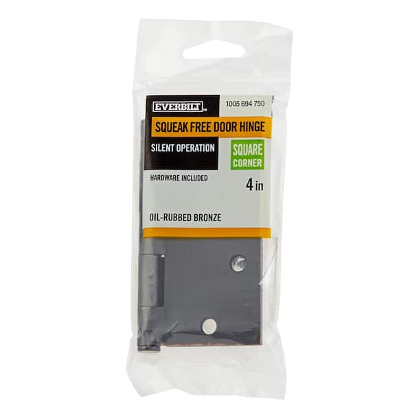 4 in. Square Radius Oil-Rubbed Bronze Squeak-Free Door Hinge