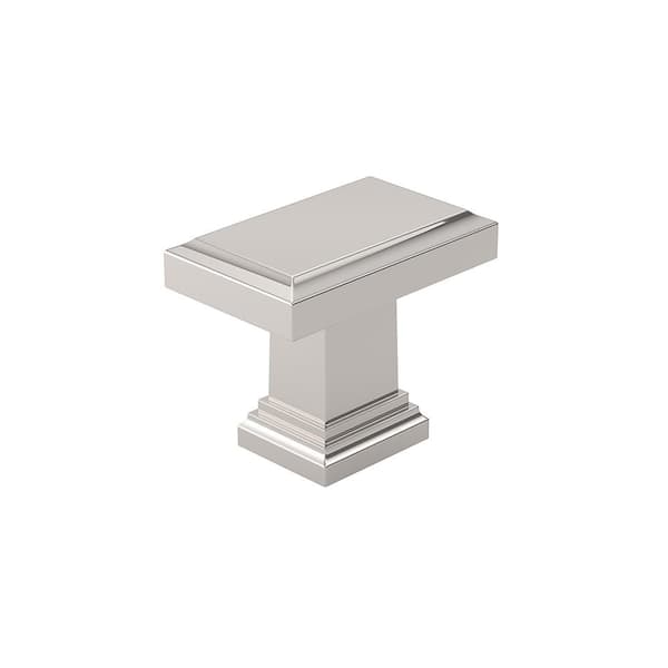 Mirabel Collection 1-1/2 in. (38 mm) Classic Polished Nickel Rectangle Cabinet Knob