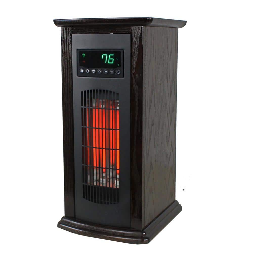 LifeSmart Black Infrared Quartz Electric Tower Space Heater
