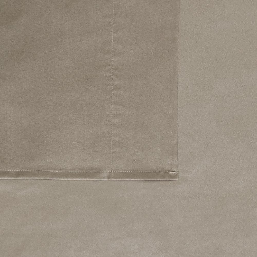 Khaki Microfiber Twin XL Contour Sheet Set for Adults