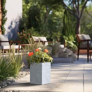 Modern 13 in. High Large Tall Elongated Square Soft Slate Outdoor Cement Planter Plant Pots