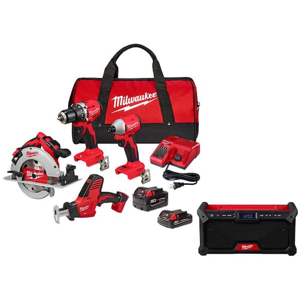 Milwaukee M18 18V Lithium-Ion Brushless Cordless Combo Kit (4-Tool 