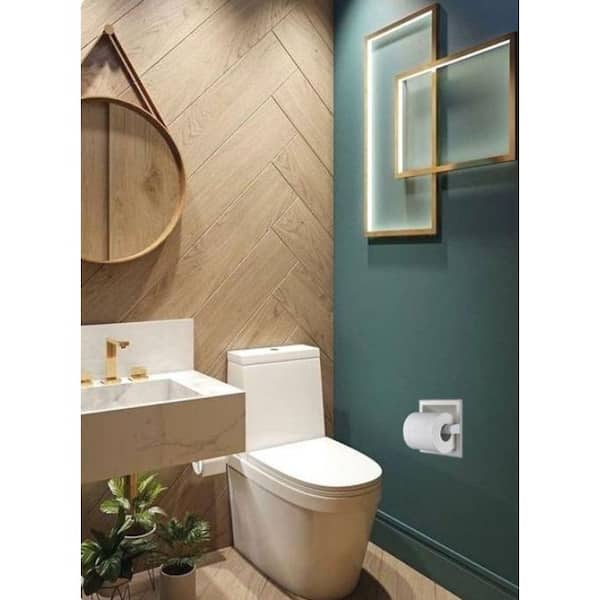 FORIOUS Wall Mount Post Toilet Paper Holder in Gold HH12401G - The