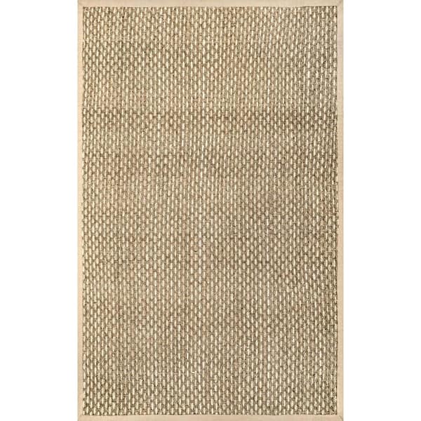 nuLOOM Spero Seagrass Basketweave Natural 4 ft. x 6 ft. Indoor/Outdoor Patio Area Rug