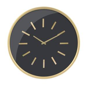 20 in. Gold-Black Modern Round Wall Clock
