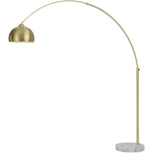 Colette Floor Lamp with Adjustable Height and Width, Pierced Metal Globe Shade, Marble Base, 1 Light, Pale Gold Finish
