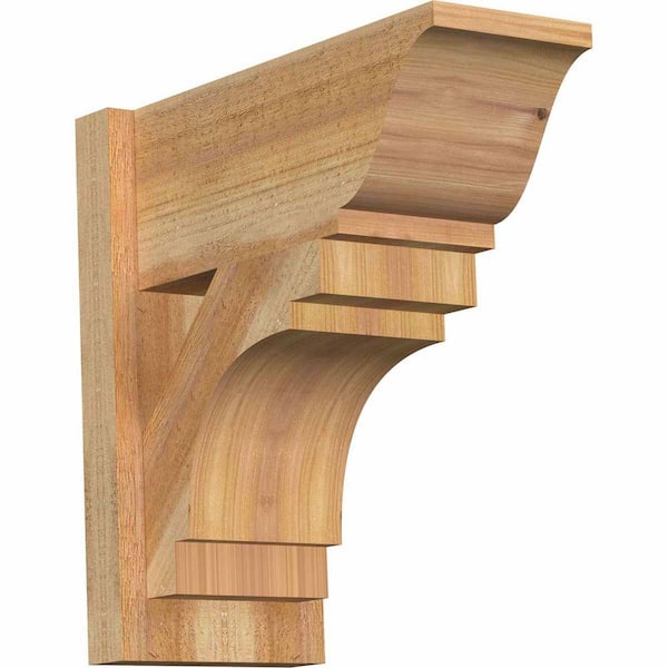 Ekena Millwork 8 in. x 18 in. x 18 in. Merced Traditional Rough Sawn Western Red Cedar Outlooker