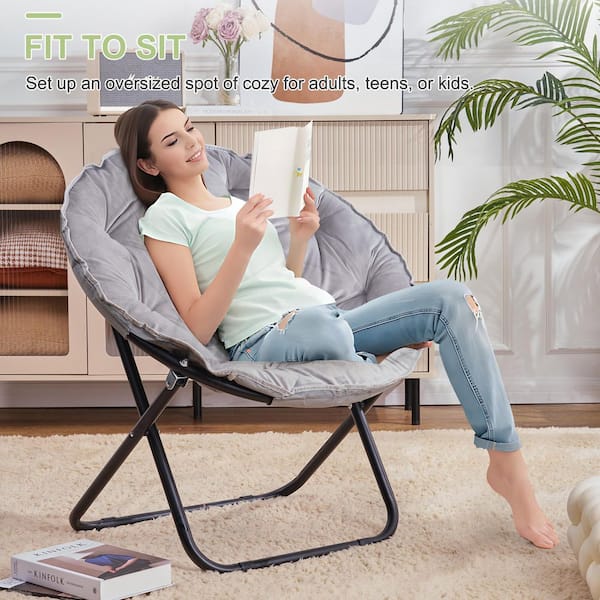 Lounge Chair Girls Folding Chair VECELO Folding Moon Chair With