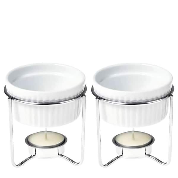 Ceramic Butter Warmers for Seafood, Set of 2 Butter Melter Set, Perfect for Melting Butter, Cheese, Chocolate