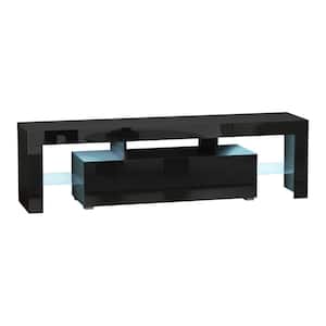 63 in. Black TV Stand with Storage Fits TV's up to 65 in.