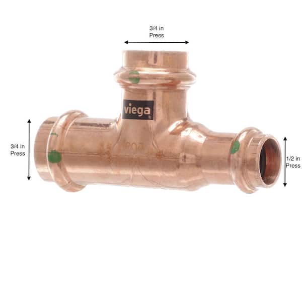 ProPress 3/4 in. x 1/2 in. x 3/4 in. Press Copper Reducing Tee