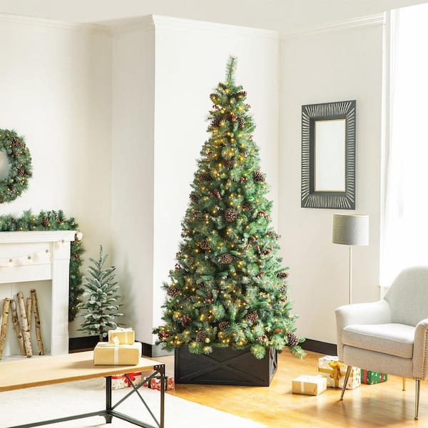 26 in. L Washed Black Wooden Tree Collar